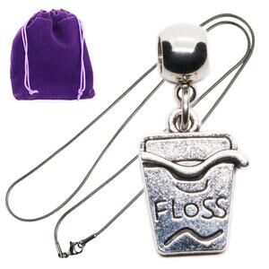 Dental Assistant Gifts Floss Box Pendant Necklace, Dental Assistant Accessories